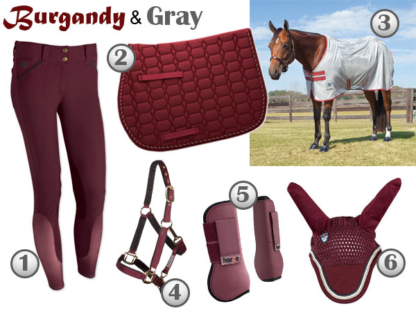 burgandy-gray-equestrian-products