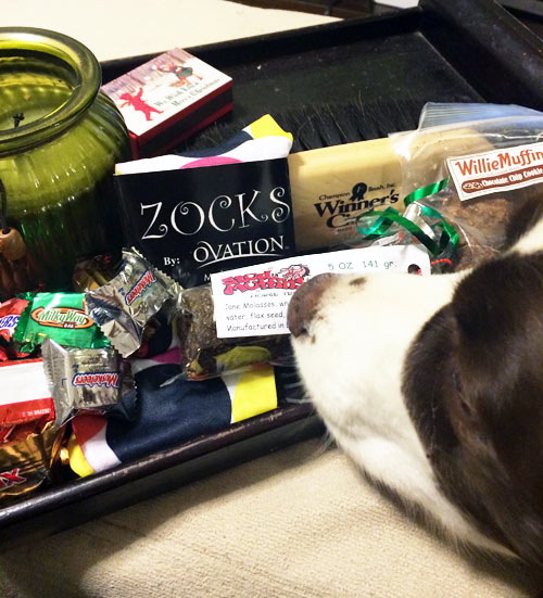 My loot with dog photo bomb