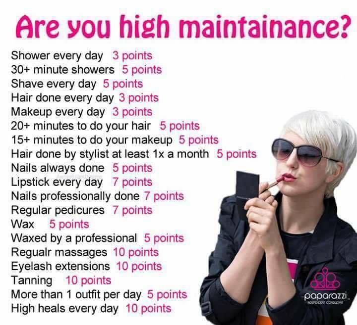 What is a high maintenance woman